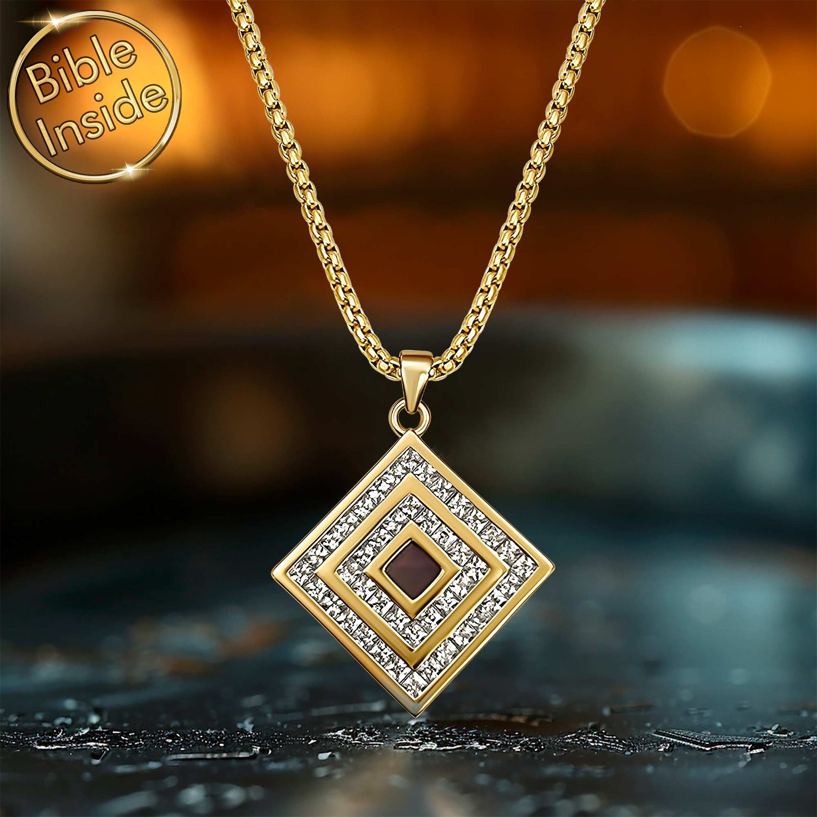 Women's Fashion Jewelry Heart Cross Pendant With New Testament Inside by My Nano Jewelry 